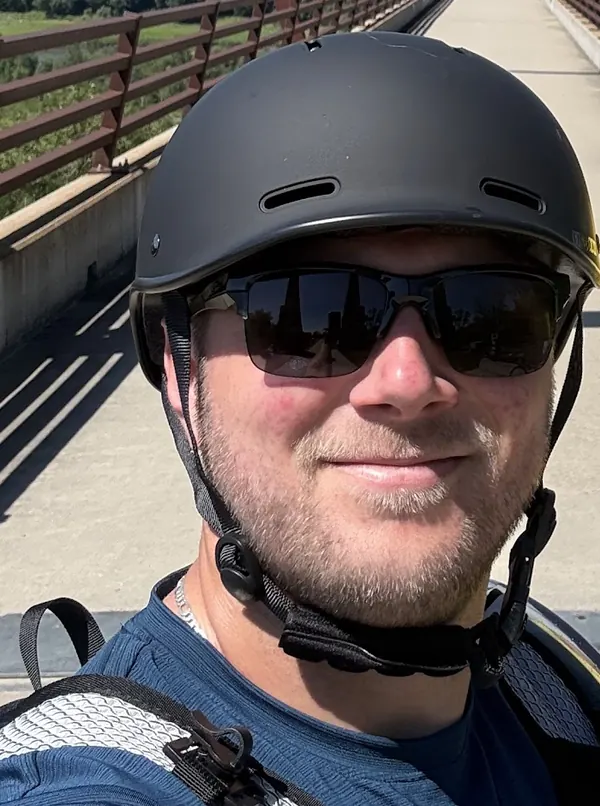 Drew Heberer On The High Trestle Trail Bridge